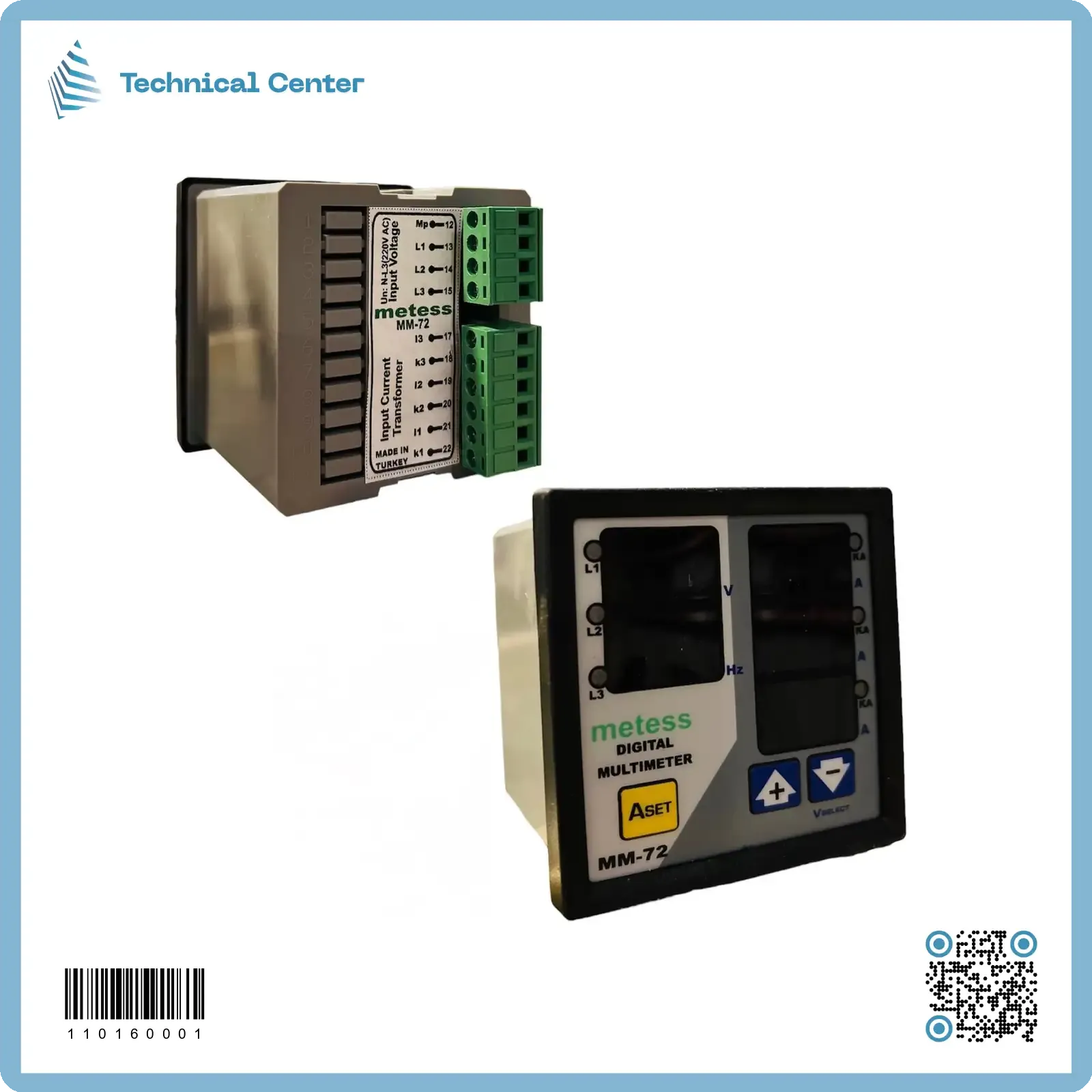 مقياس (V-A-HZ)mm(72X72) تركي