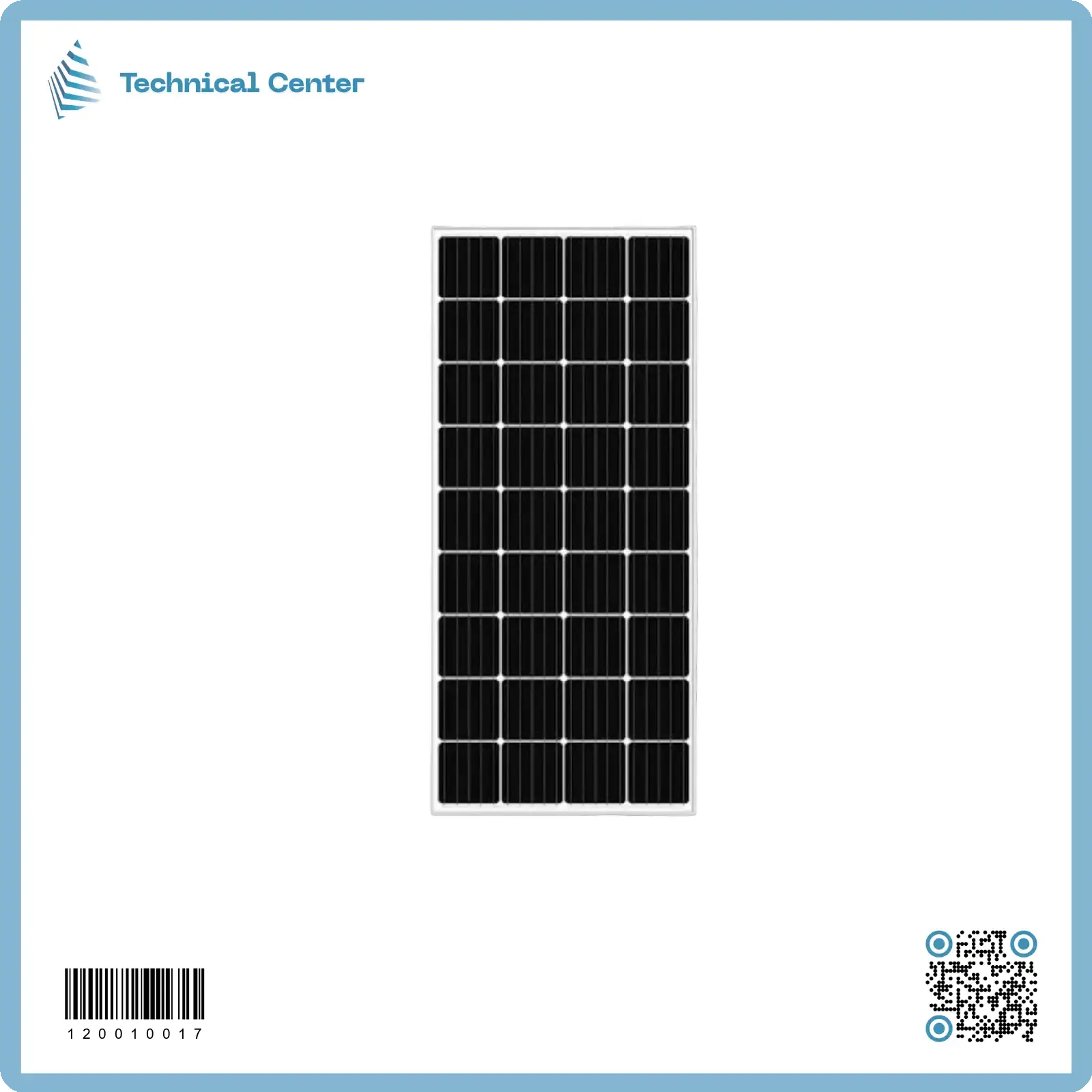 لوح شمسي (60X125)cm(100W-18V-MC4)