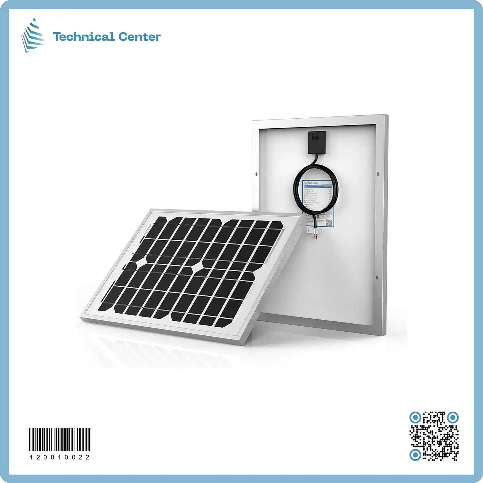 لوح شمسي (36X55)cm(20W-18V)