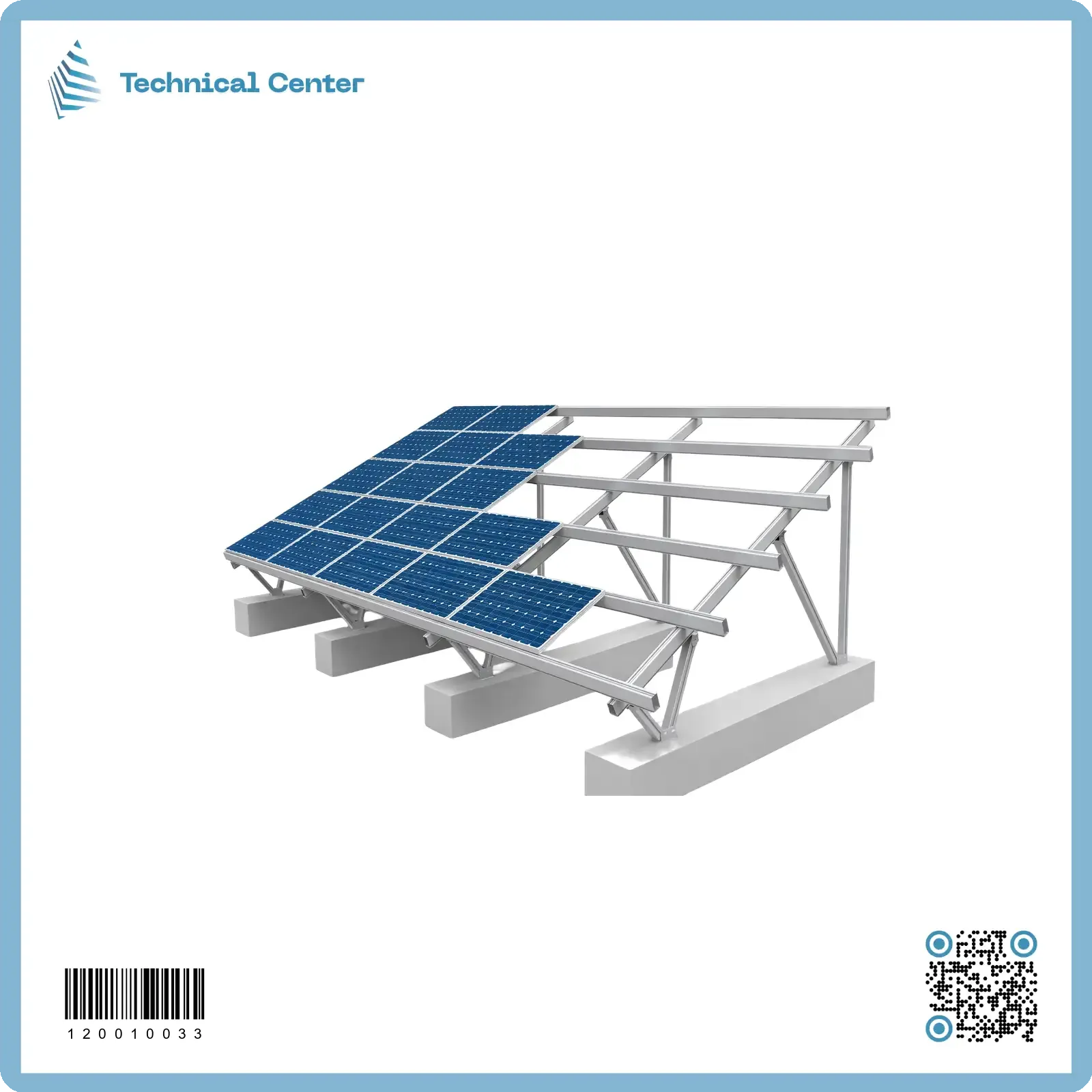 قاعدة لوح شمسي مغلون ميكانو(سمك 1.5mm)
