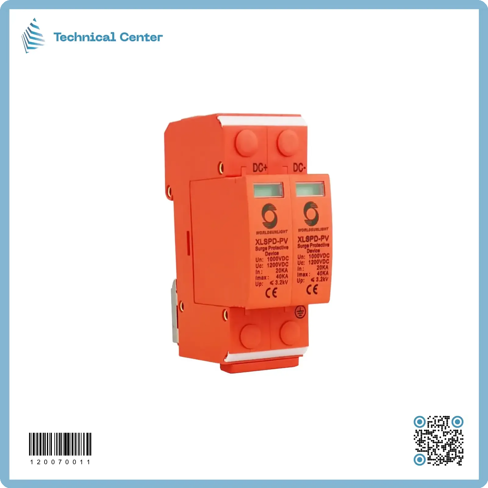 جوزة حماية- احمر  (SPD-1000V DC-2P)