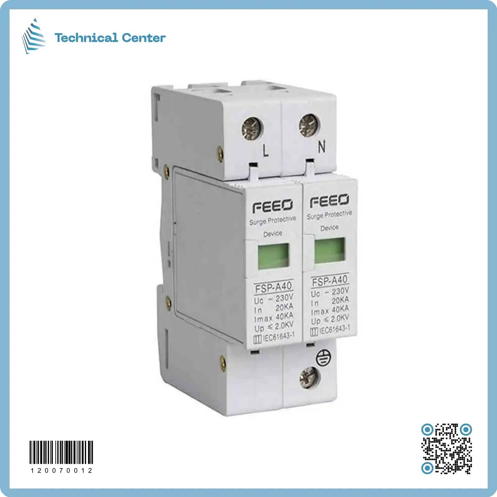 جوزة حماية- رصاصي  (SPD-230V AC-2P)