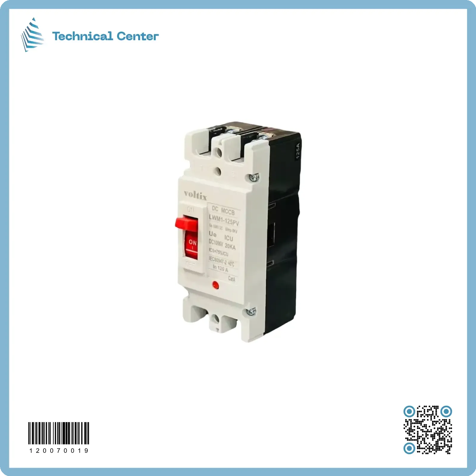 قاطع دورة -125A)(500-1000)VDC-2P)