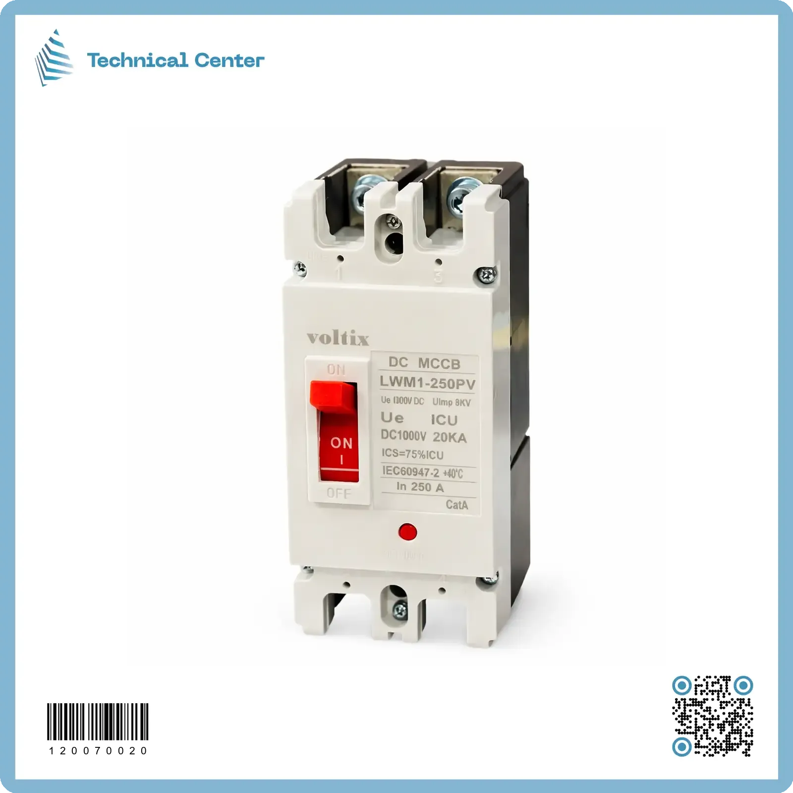 قاطع دورة -250A)(500-1000)VDC-2P)