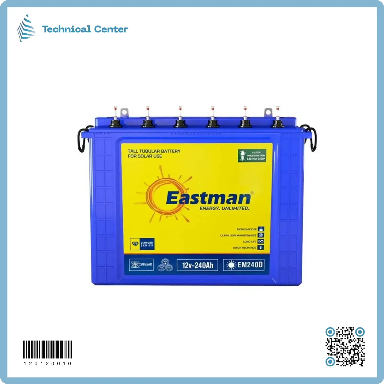 بطارية  (12V-240A/C20) (Eastman Tubular)