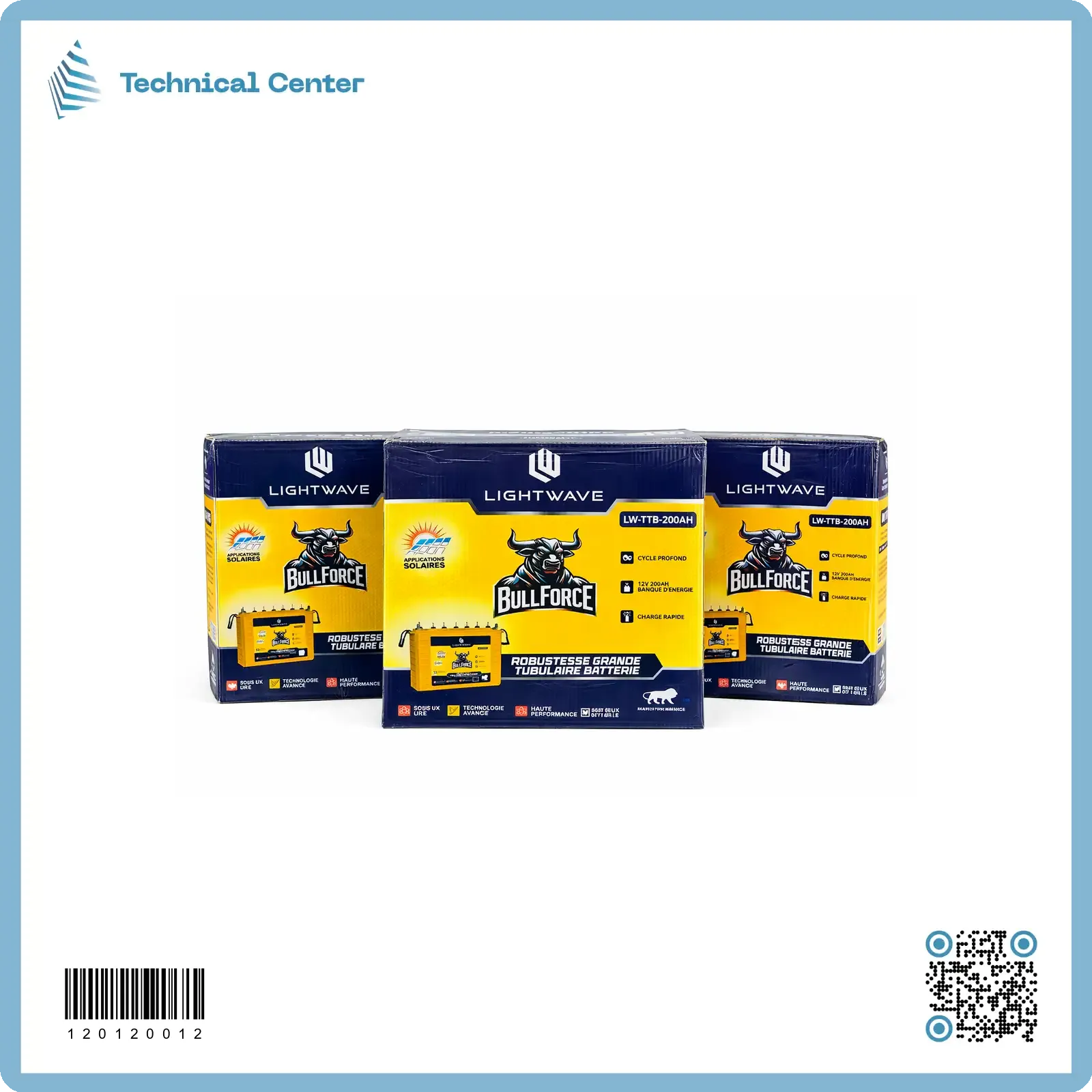 بطارية  (12V-200A/C10) ( Light wave Tubular)