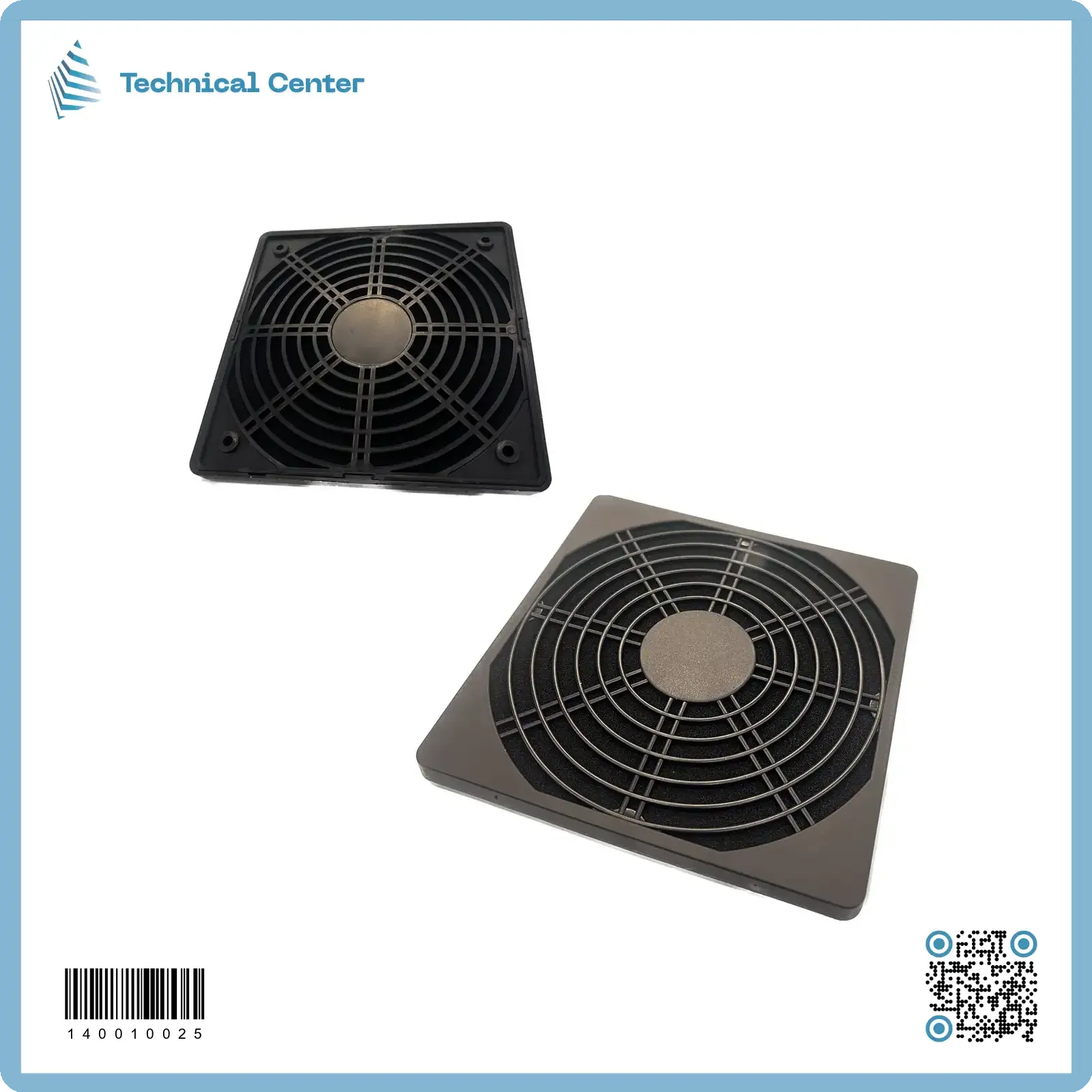 فلتر مروحة + واقية  (12X12)cm رصاصي