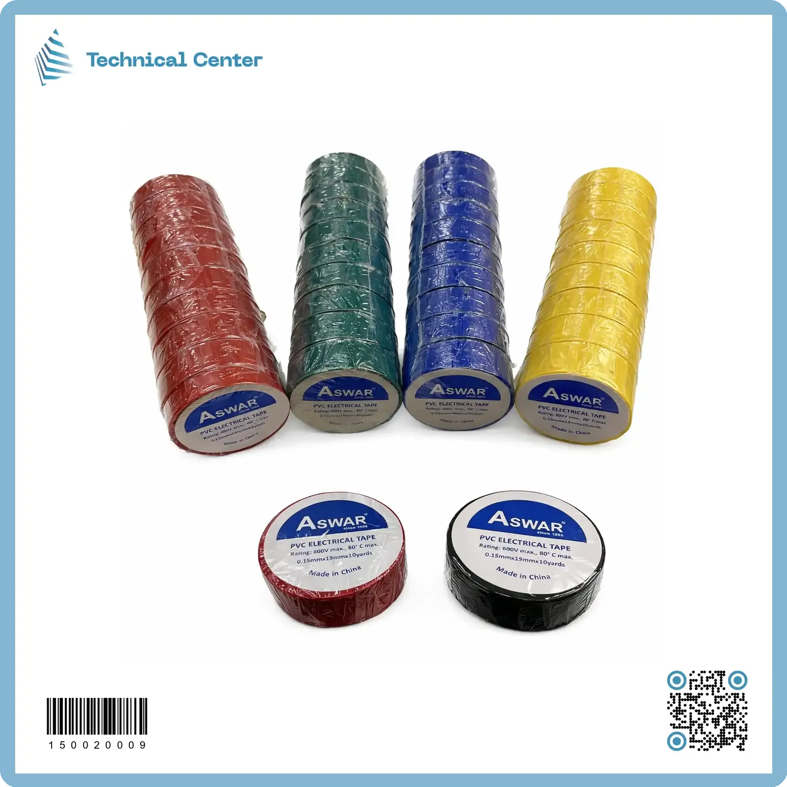 تيب ملون اسوار (19mmX 10y-80°C)(AS-TP-10YCL)