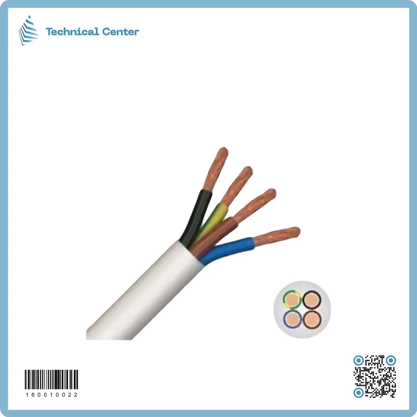 كيبل ابيض شعري(4X4mm2) (م)