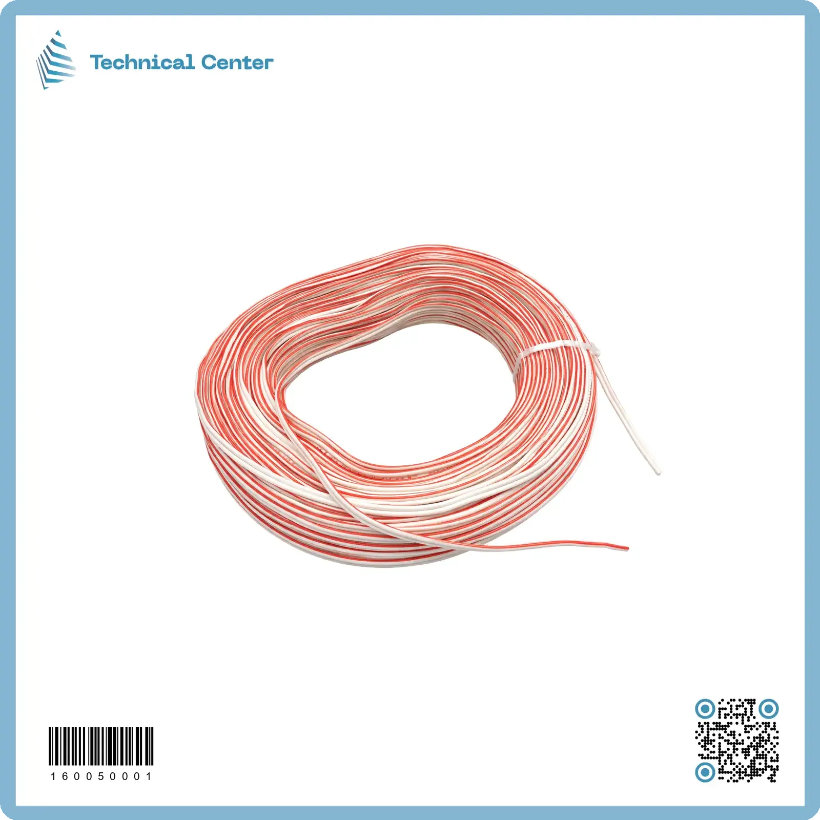 وايرابيض واحمر مطبوق(2X1.0mm) (اللفة=90م)